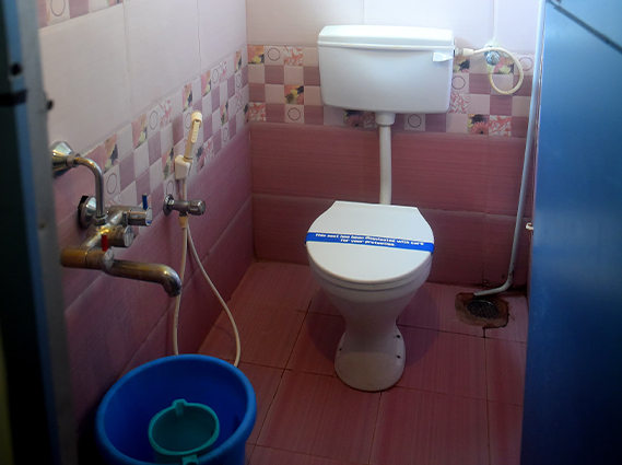 Modern hotel bathroom with premium fittings and hygienic interiors at a hotel near Rockfort temple Trichy
