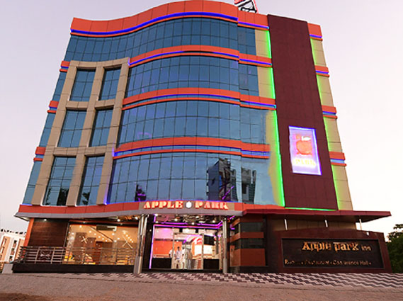 Hotel exterior with modern architecture at a hotel near Chatram bus stand Trichy